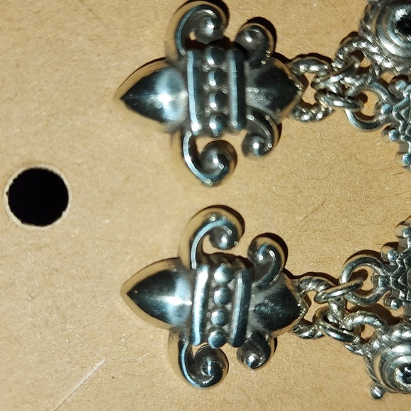 Brighton Heart Crown Fluer De Lis Post Earrings - Picture 6 of 7